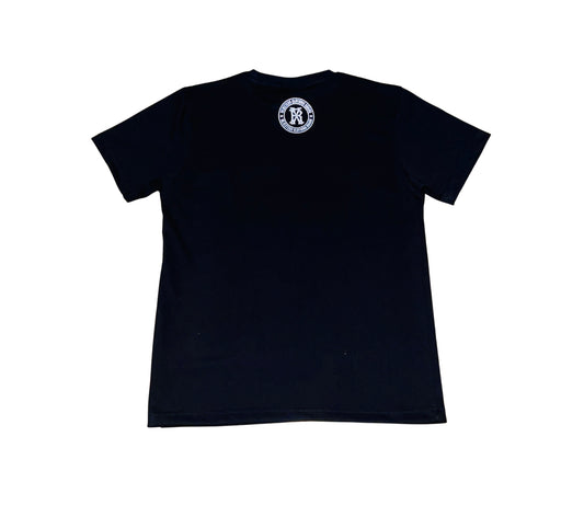Black T-Shirt/ With Rejectedx Rhinestones Logo