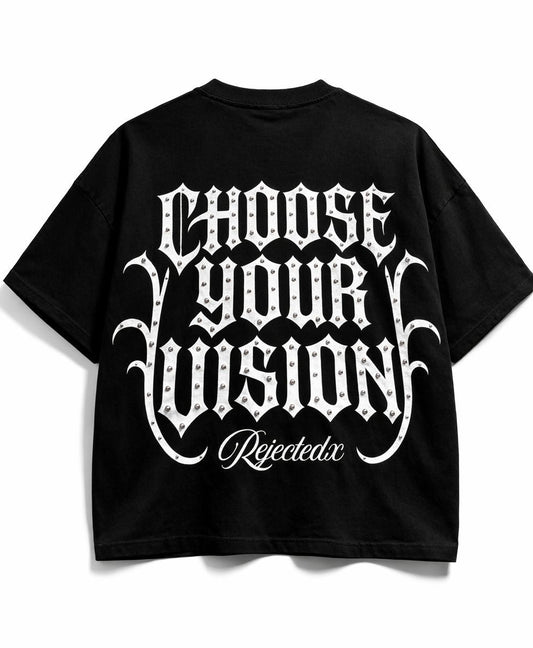 RX Choose Your vision Rhinestone Black T-shirt