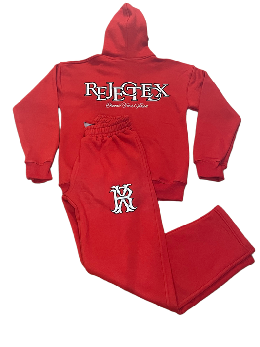 RejectedX Fire Red  Zipper Track Suit