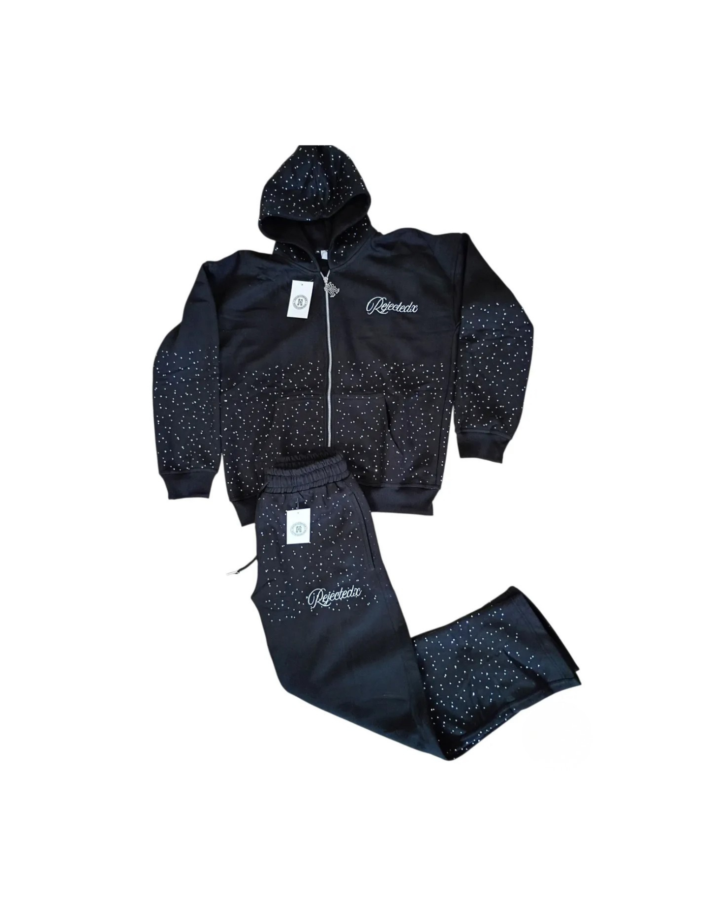 RejectedX Rhinestones, Black TrackSuit