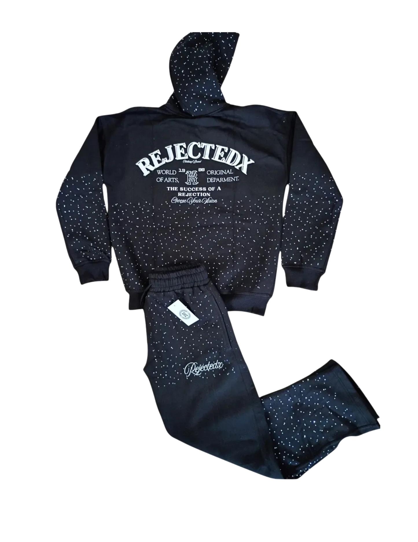 RejectedX Rhinestones, Black TrackSuit