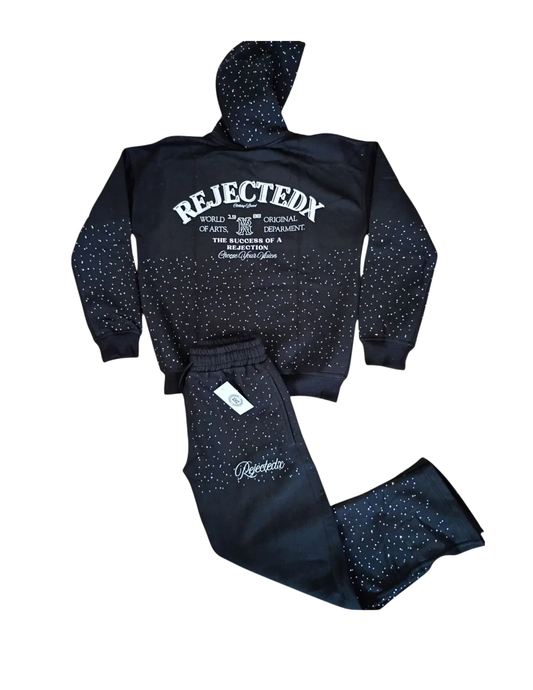 RejectedX Rhinestones, Black TrackSuit